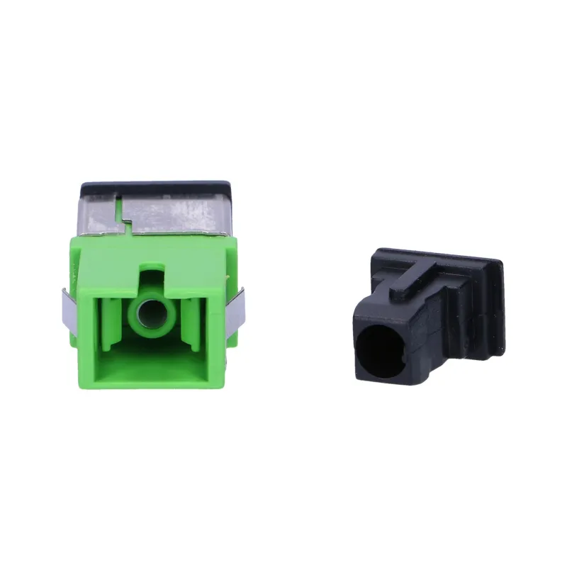 Extralink SC/APC | Adattatore | Monomodale, Simplex, cappuccio in metallo senza orecchio, verde