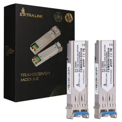 Extralink SFP 1.25G 2-pack | SFP-Modul | 1,25Gbps, LC/UPC, 1310nm, 2km, Einzelmodus, DOM