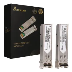 Extralink SFP 1.25G Modülü 2'li Paket, 1.25Gbps, LC/UPC, 850nm, 550m, Çok Modlu, DOM