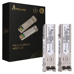 Extralink SFP 1.25G 2-pack | SFP-Modul | 1,25Gbps, LC/UPC, 850nm, 550m, Multimodus, DOM, Dedicated to HP/Aruba