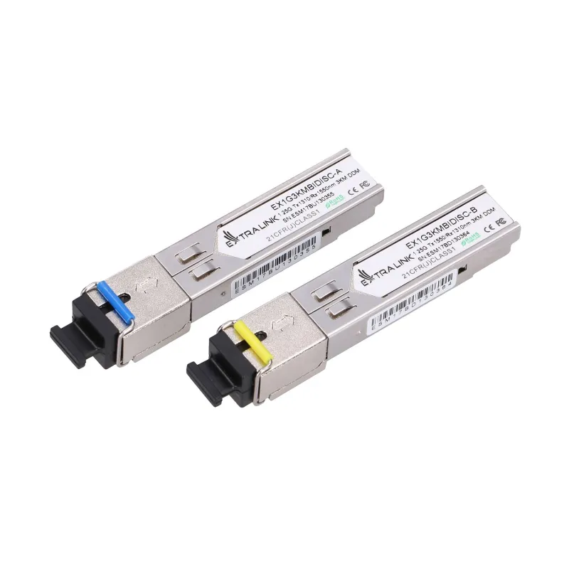 Extralink SFP 1.25G | SFP WDM Módulo | 1,25Gbps, 1310/1550nm, single mode, 3km, SC, DOM, pair
