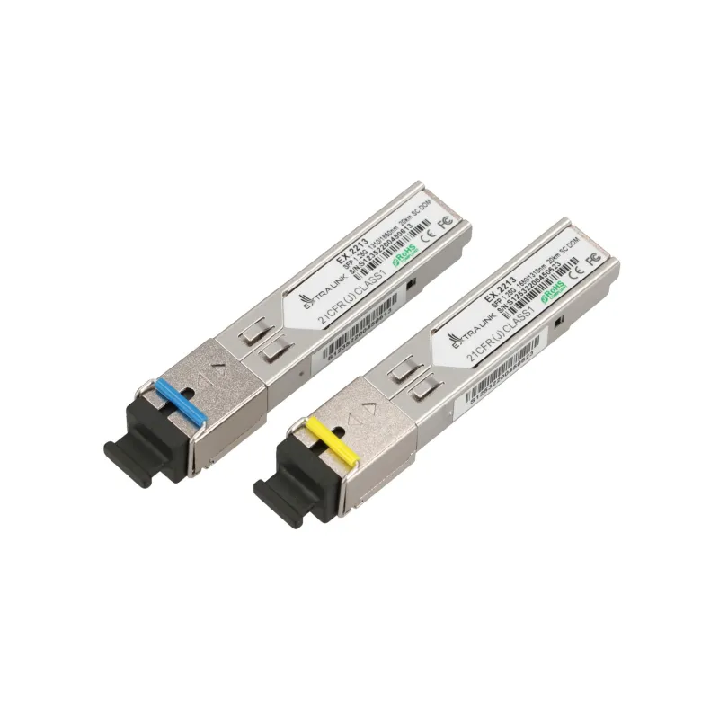 Модуль SFP WDM Extralink SFP 1.25G, 1.25Gbps, 1310/1550nm, однофотонный, 20км, SC, DOM, пара