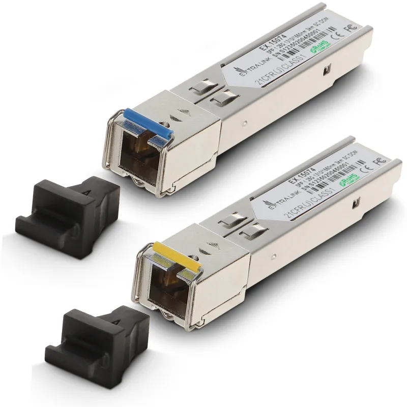 Extralink SFP 1.25G | SFP WDM Módulo | 1,25Gbps, 1310/1550nm, single mode, 3km, SC, DOM, pair, dedicado para HP/Aruba
