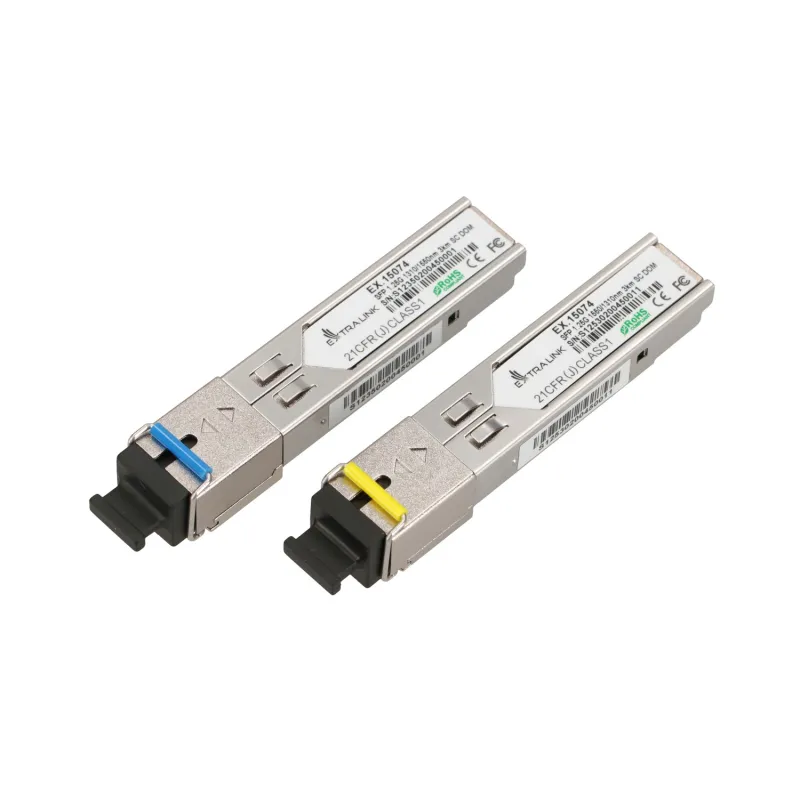 Extralink SFP 1.25G | SFP WDM Módulo | 1,25Gbps, 1310/1550nm, single mode, 3km, SC, DOM, pair, dedicado para HP/Aruba