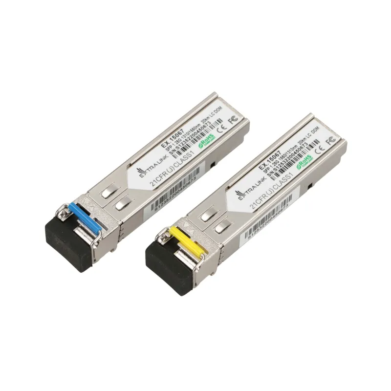 Модуль SFP WDM Extralink SFP 1.25G, 1.25Gbps, 1310/1550nm, одномодовый, 20km, LC, DOM, пара, предназначенный для HP/Aruba