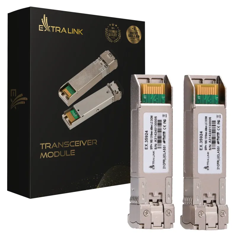 Extralink SFP+ 10G 2-pack | SFP+ Módulo | 10Gbps, LC/UPC, 1310nm, 40km, single mode, DOM