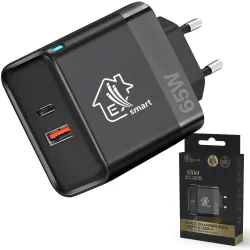 Extralink Smart Life Fast Charger 65W GaN | Charger | USB-C, USB-A