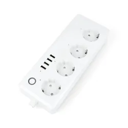 Toma inteligente Extralink Smart Life WiFi, 4x 230V + 4x USB - Toma de energia inteligente, Tuya