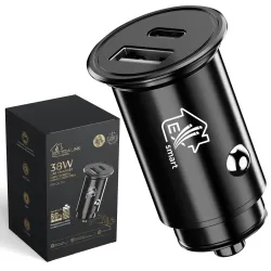 Extralink Smart Life Carregador de carro | 38 W, 1x USB-C, 1x USB-A | Preto