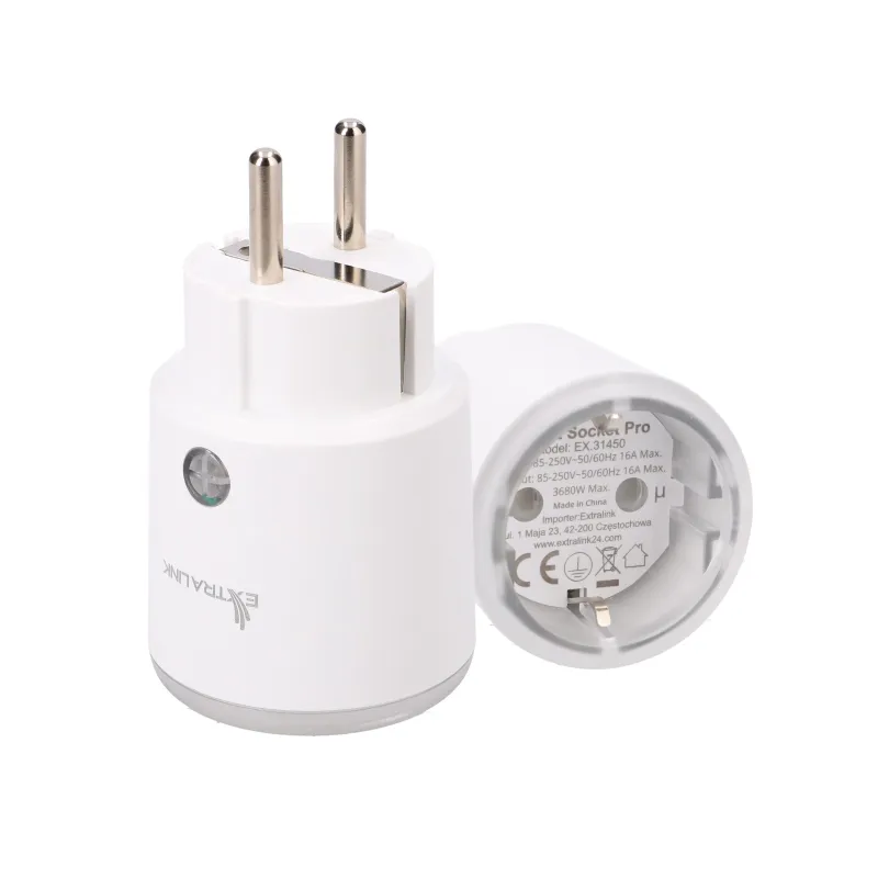 Extralink Smartlife Smart Socket SC Pro | Smart Plug | Zigbee, Homekit, Tuya, 3680W