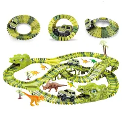 Extralink Toys | Duży tor wyścigowy, dino park | samochodowy, dinozaur, park dinozaurów, XXL, 240 el