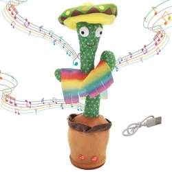 Juguete Cactus Bailarín con Sombrero Extralink Toys, Cantando para Ninos LED USB