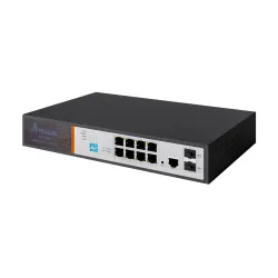 Extralink VICTOR | Switch PoE | 8x Gigabit PoE / PoE +, 2x SFP, 1x porta de console, 150 W, gerenciado
