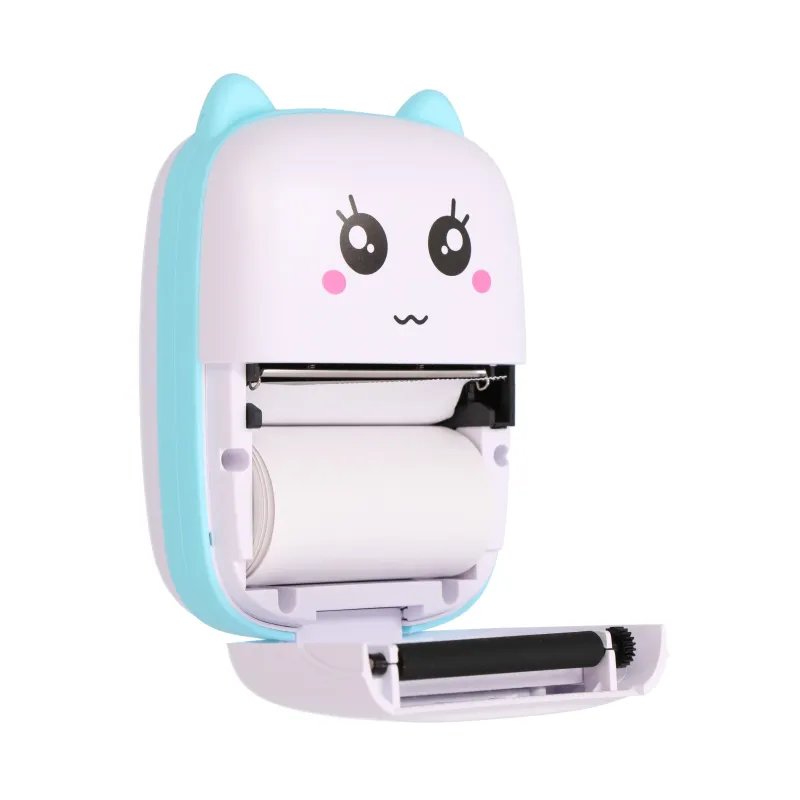 Extralink-Set | Thermodrucker EPP-002 Blau + Normales Thermopapier 5 Rollen |