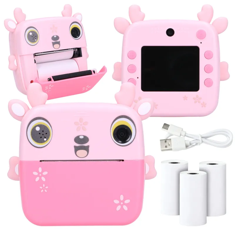 Extralink Set | Impressora térmica EPP-005 Rosa + Papel térmico 3 rolos |