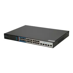 Коммутатор PoE Extralink ZEUS V2, 24x Gigabit PoE/PoE+, 4x 10G SFP+, 1x Консольный порт, 440W, L2/L3, Управляемый