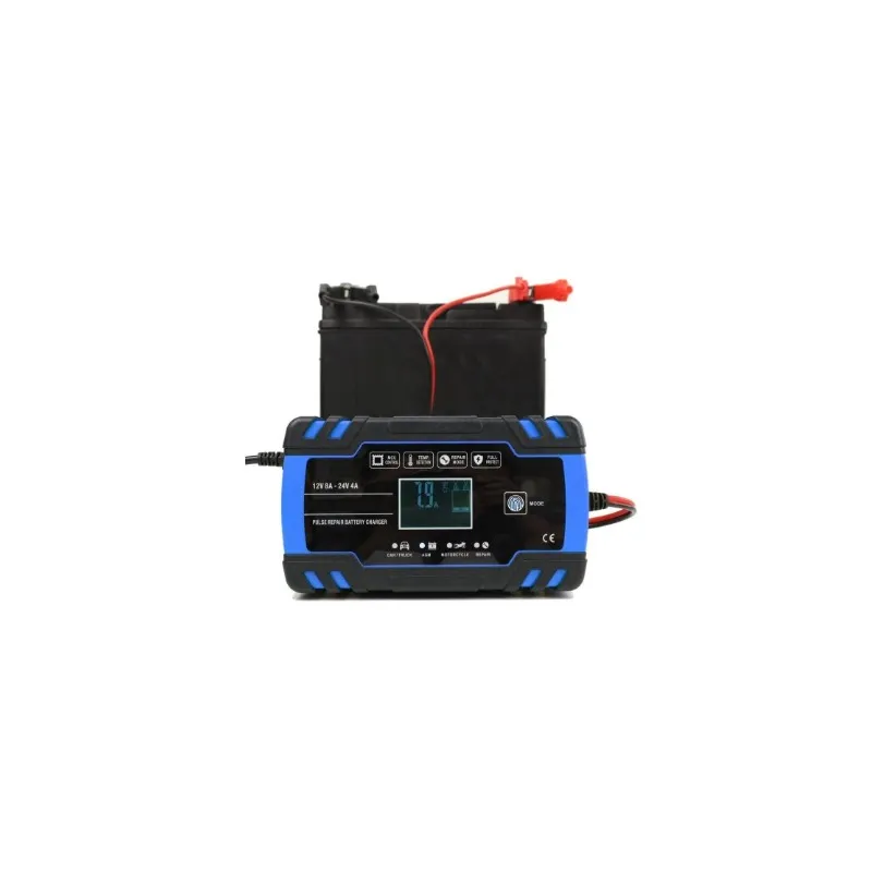 Cargador Automático Extralink para Batería 12/24V 8A - Azul