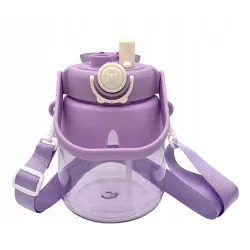 Botella de Agua Extralink para Escuela y Preescolar con Pajita y Cordón para Ninos 1L