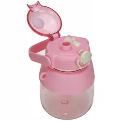Extralink | Bottle for school, kindergarten | water bottle, with straw, strap, 1L, pink