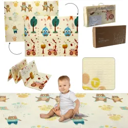 Reversible Educational Play Mat Extralink, 150x200x1 cm Foldable Animals-Bears + Bag