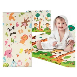 Tapete Educativo Dobrável Extralink, 180x200x1 cm Animais-Números + Bolsa