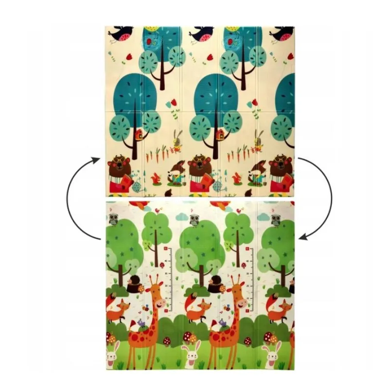 Extralink Wendbare Lernspielmatte, 180x200x1 cm faltbar Tiere-Bäume + Tasche