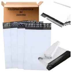 Kuriérské tašky Extralink bílé, velikost B4 260x350 mm, balení 50 ks