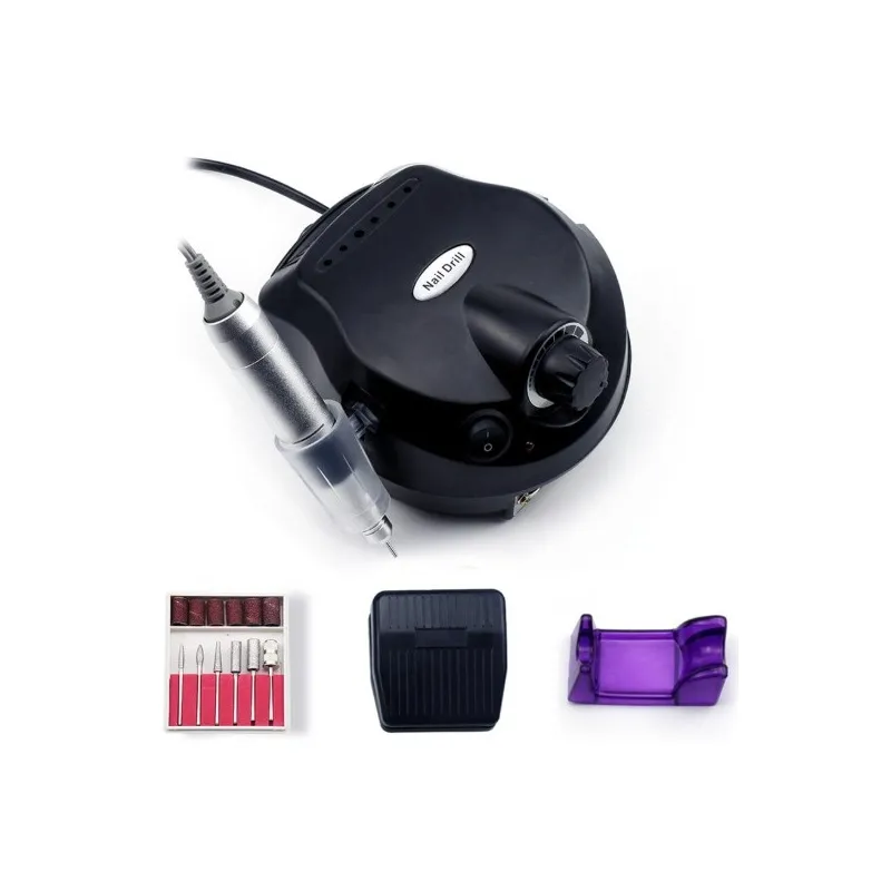 Extralink | Frezarka do paznokci | czarna, manicure pedicure profesjonalna 65W + zestaw frezów