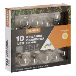 Guirlanda Solar para Jardim Extralink, Comprimento 2 + 1,8 m, 10 Lâmpadas LED Brancas Quentes
