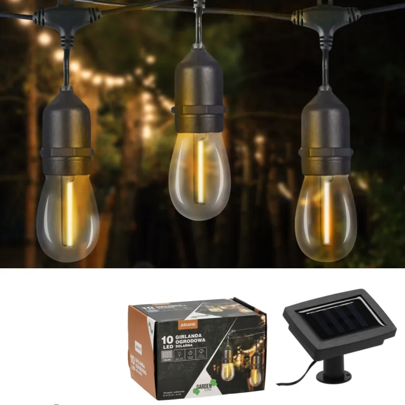 Extralink Solar Garden Garland, 2 + 4 m Long Ariane 10 Warm White LED