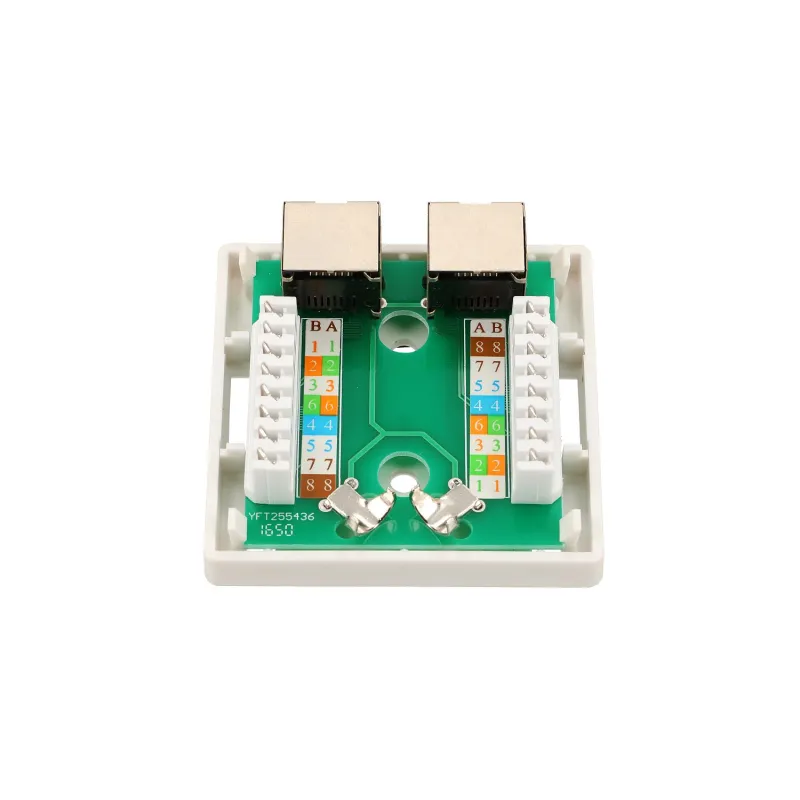 Extralink | Wall mount outlet | 2x RJ45 KAT5E STP