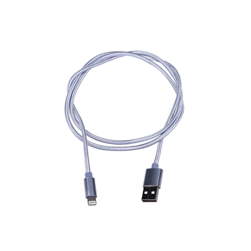 Extralink | Kabel ze złączem Lightning | do smartphonów IPHONE, maks. prąd 2A, wzmocniony oplotem, długość 1m, srebrny