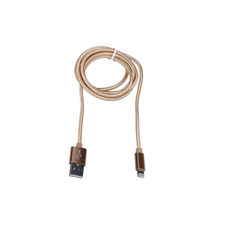 Extralink | Cabo de relâmpago | para smartphones IPHONE, corrente máx. 2A, reforço trançado, comprimento 1m, ouro