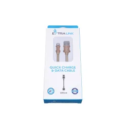 Extralink | Cabo de relâmpago | para smartphones IPHONE, corrente máx. 2A, reforço trançado, comprimento 1m, ouro