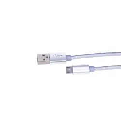 Extralink | Cabo com conector MicroUSB | para smartphones ANDROID, 2A, comprimento 1M, reforçado trançado, prata