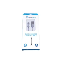 Extralink | MicroUSB-Kabel | für ANDROID-Smartphones, max. Stromstärke 2A, 1m, silber