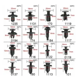 Auto klipsy Extralink, montážní spony na čalounění 625 kusů + nástroje