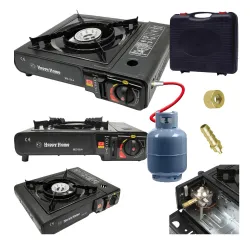 Extralink Portable Camping Stove, Gas Field Cooker 2-in-1 in a Case