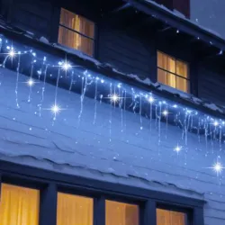 Extralink Eiszapfenvorhang, 500L Kaltes Weiß + Kaltes Blitzen, Länge 3 + 20 m