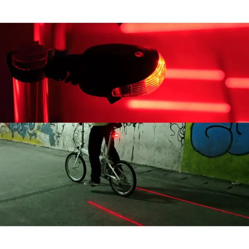 Lanterna Traseira para Bicicleta Extralink, Laser 5 LED que Delimita Linhas