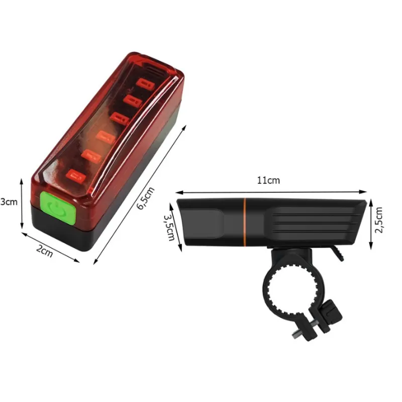 Extralink Bike Lights Set, Front and Rear LED USB Bicycle Lights