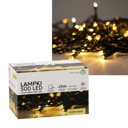 Extralink LED Işıklar, 500L Sıcak Beyaz, Uzunluk 3 + 25 m İç/Dış Mekan