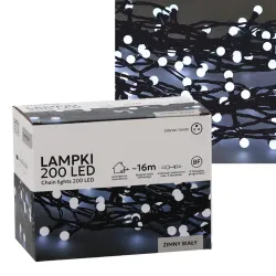 Luzes de Natal LED Extralink, 200L bolinhas brancas frias, comprimento 3 + 16 m
