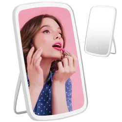 Extralink | Makeup mirror | white illuminated with stand