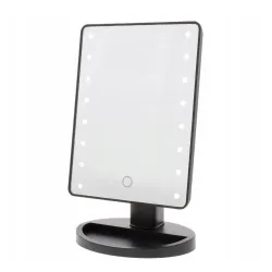 Espejo de Maquillaje Extralink, Negro Iluminado con Base