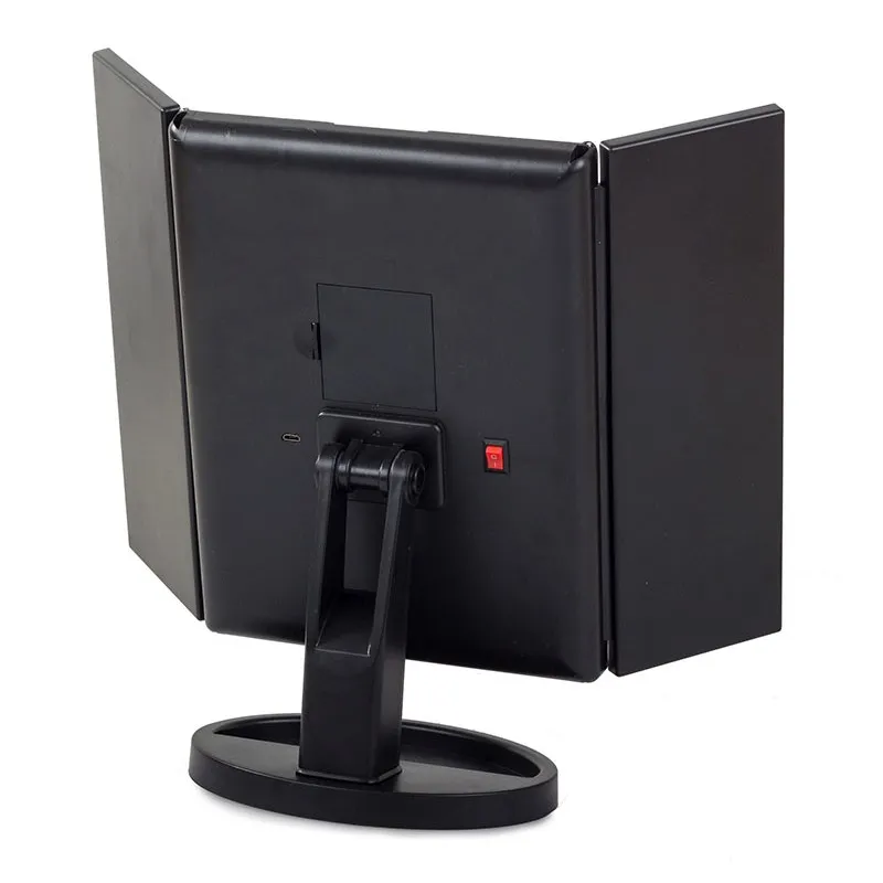 Extralink | Schminkspiegel | mit Vergrößerung, schwarz, faltbar, beleuchtet, mit Stativ