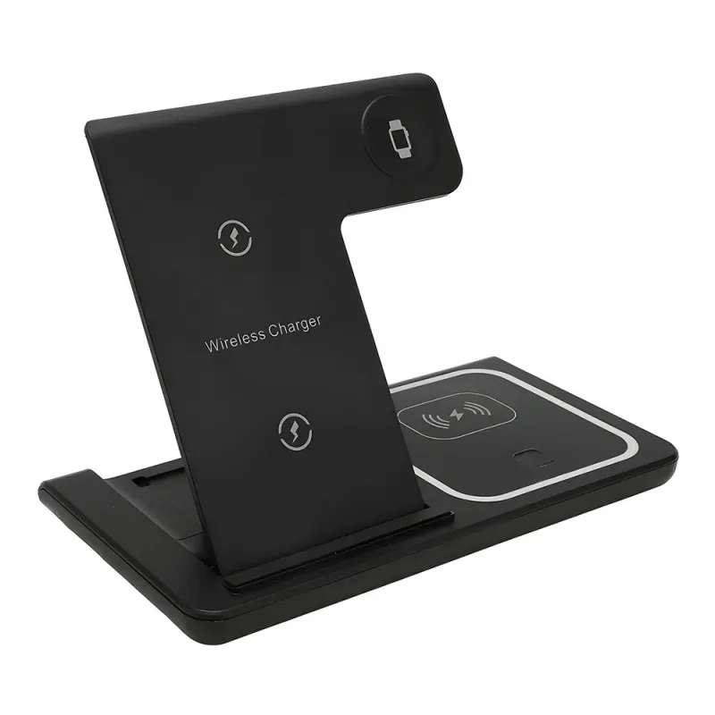 Extralink Wireless Charger, 3-in-1 Multifunction Charging Station, Black