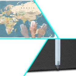 Extralink Gaming Mauspad für Schreibtisch, große helle Weltkarte 40x90 cm