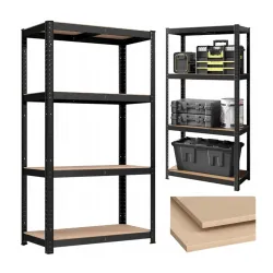 Extralink Shelf, 4-Tier 180x120x60cm Black 500 kg Pro