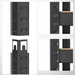 Estante Extralink, 4 niveles 180x120x60cm negro 500 kg Pro